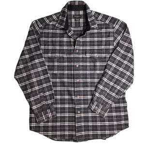 Eddie Bauer Heavyweight Brushed Cotton Flannel Plaid Shirt SZ M